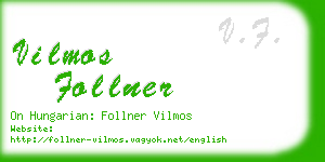 vilmos follner business card